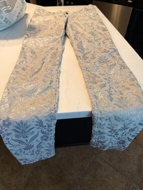 Abercrombie Fitch sparkly silver jeans